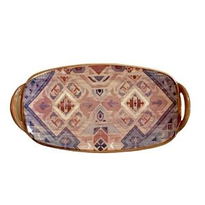 The Spring Shop Aloe Vera Collection Ceramic Blue & Pink Dish